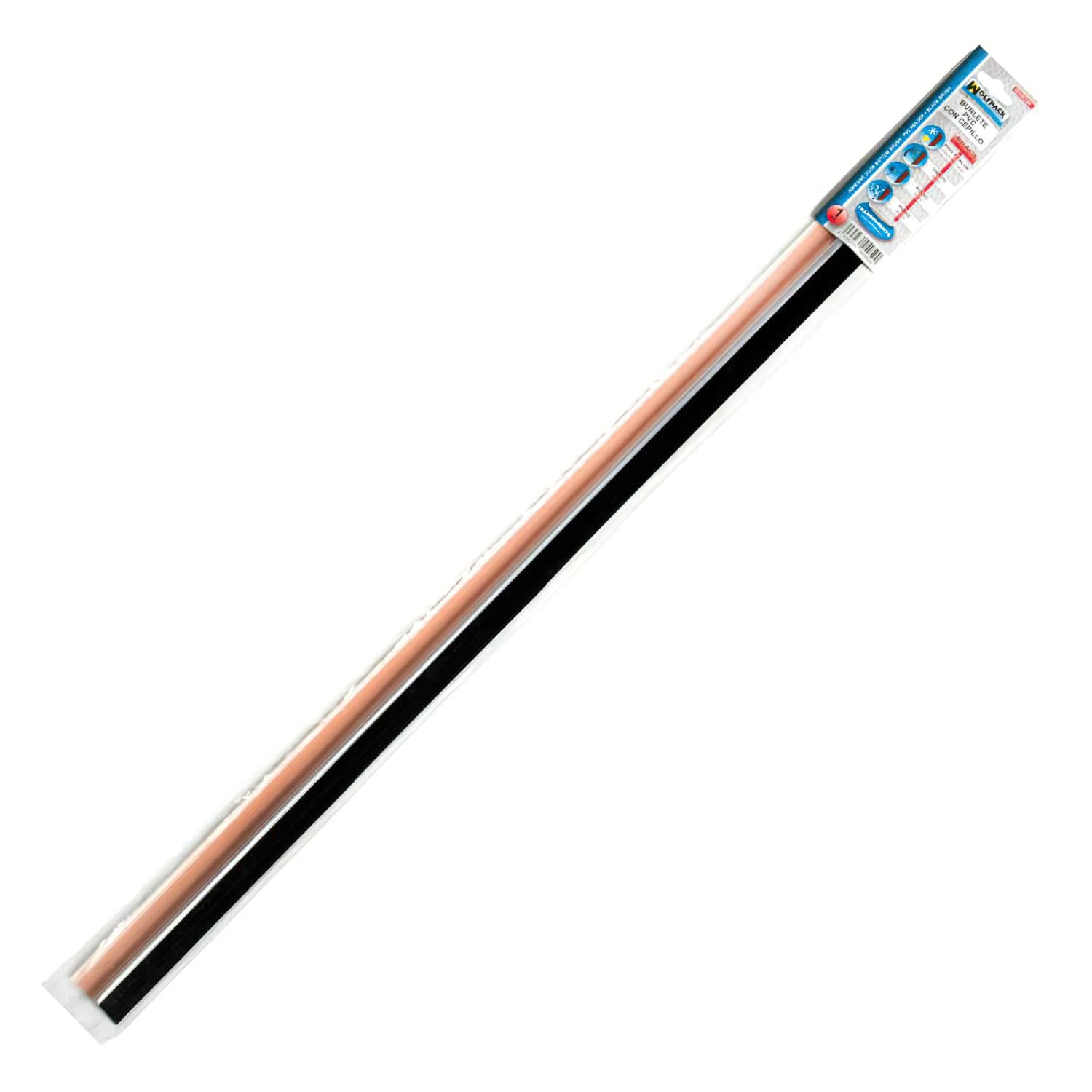 WOLFPACK LINEA PROFESIONAL - Burlete Puerta Pvc Transparente Con Cepillo 1 Metro