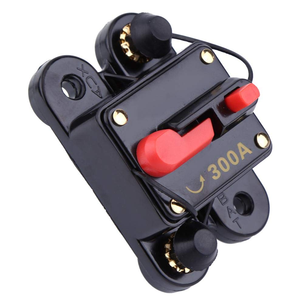 Disyuntor con Reinicio Manual y Portafusibles Rearmables para Coche, Auto, Marine y Bicicleta DC12V 300A - Disyuntor Repetible Seguro y Confiable