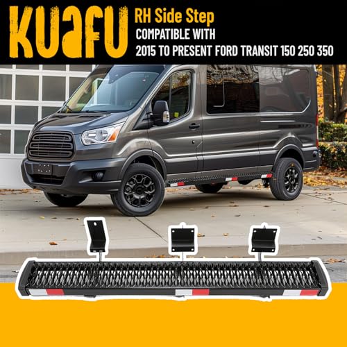 Estribo derecho KUAFU acero para Ford Transit 2015+ negro miniatura 2
