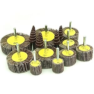 FEIHU 14 pcs Flap Wheel Set.Abrasive Wheel Set.Polishing disc 7 Different Sizes Ø80/60/50/40/30/25/16 for Drills…