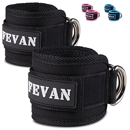 FEVAN 2 Tobilleras Poleas Gym - Disponible en 3 colores - Tobillera para Polea Acolchada...