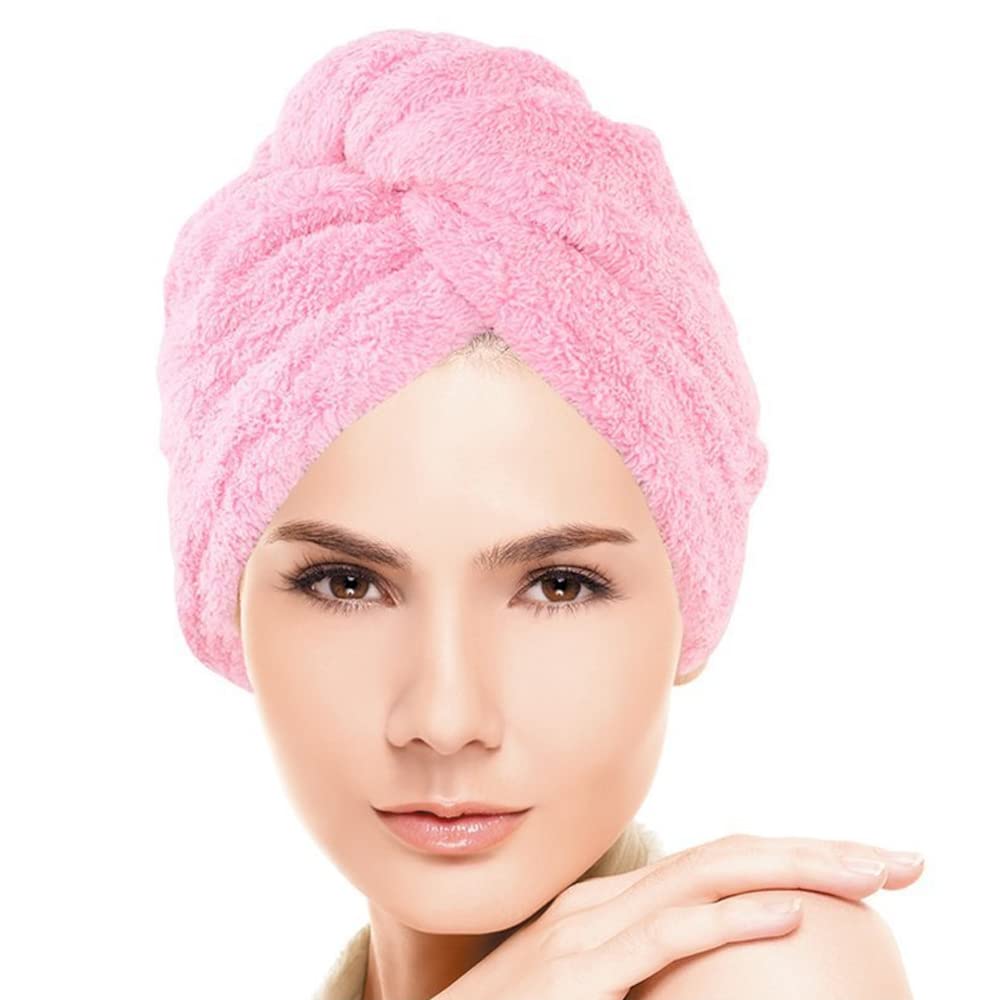TVTime Direct Twist N' Dry Wrap Your Hair to Dry Super Absorbent Machine Washable As Seen On Tv- Pink