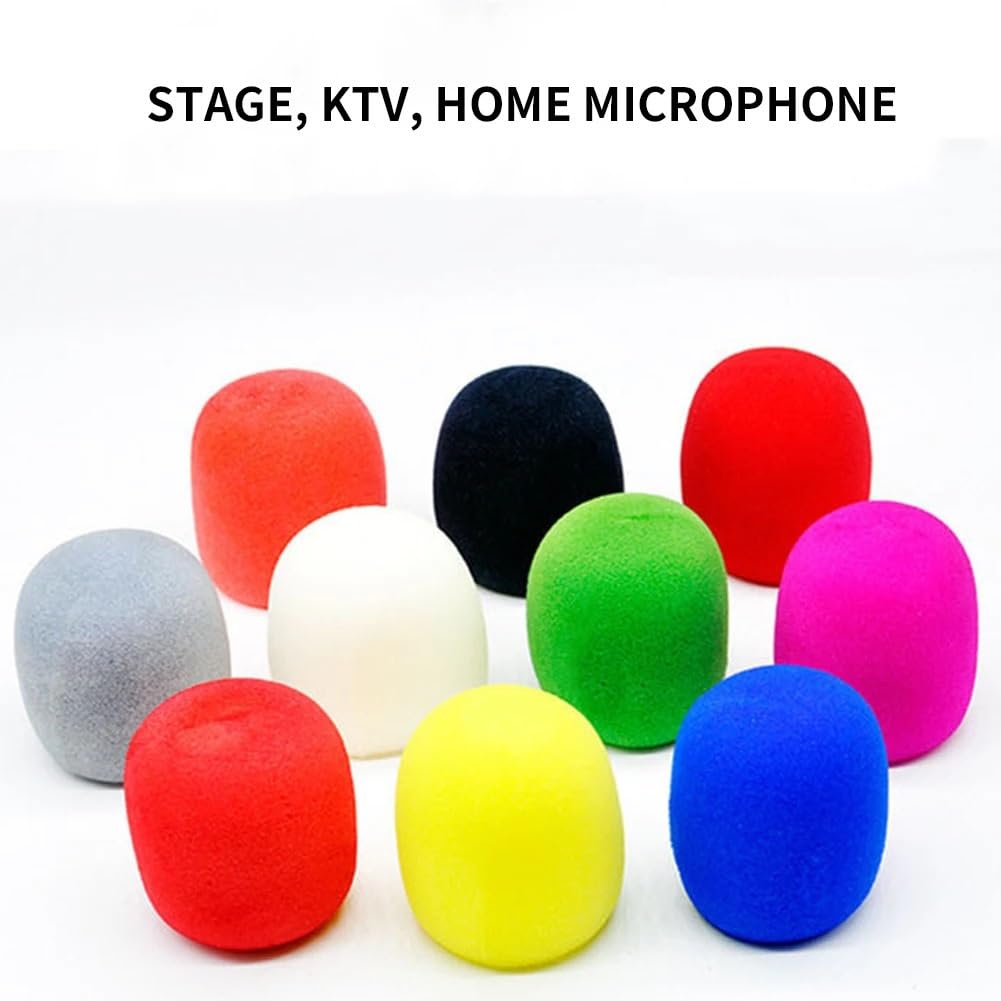 Mikrofon z pianką Piankowa osłona przedniej szyby mikrofonu, 10 sztuk, wielokolorowa(Yellow 10pcs)