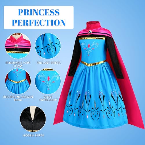 Lurleez Elsa Coronation Dress, Elsa Costume For Girls, Elsa Dress For Girls Frozen Role Play Birthday Party Halloween Age 3-8 thumb #2