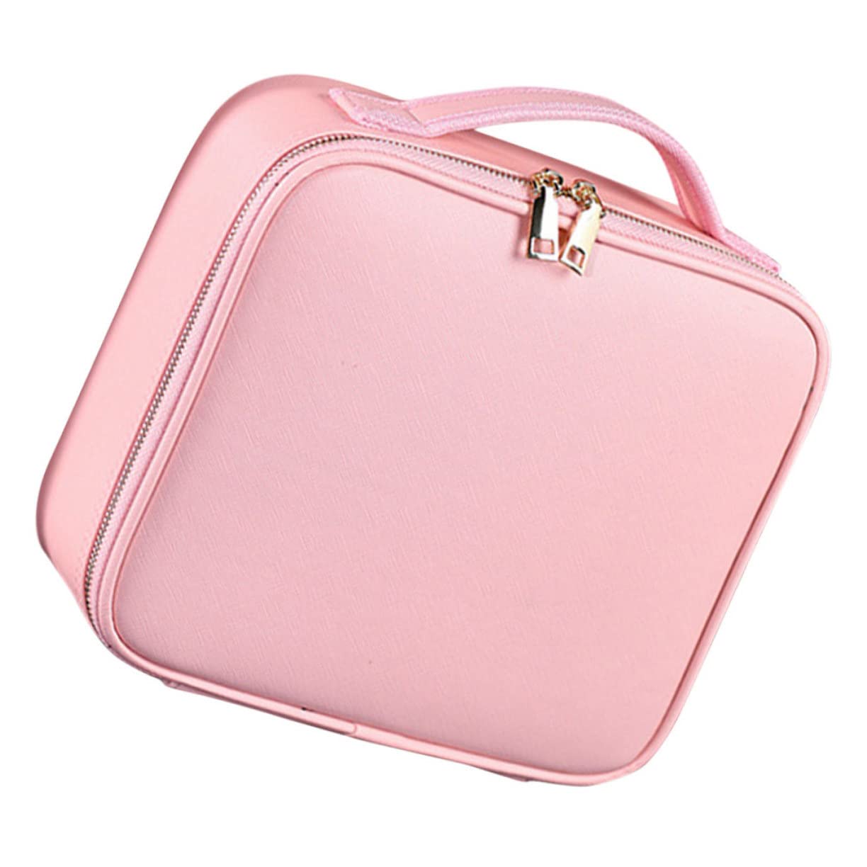 minkissy Schminkbeutel Damen als Schminkkoffer Make Up Organizer aus Pu Leder mit Verstellbaren Fächern und Reißverschluss für Zuhause und Arbeit