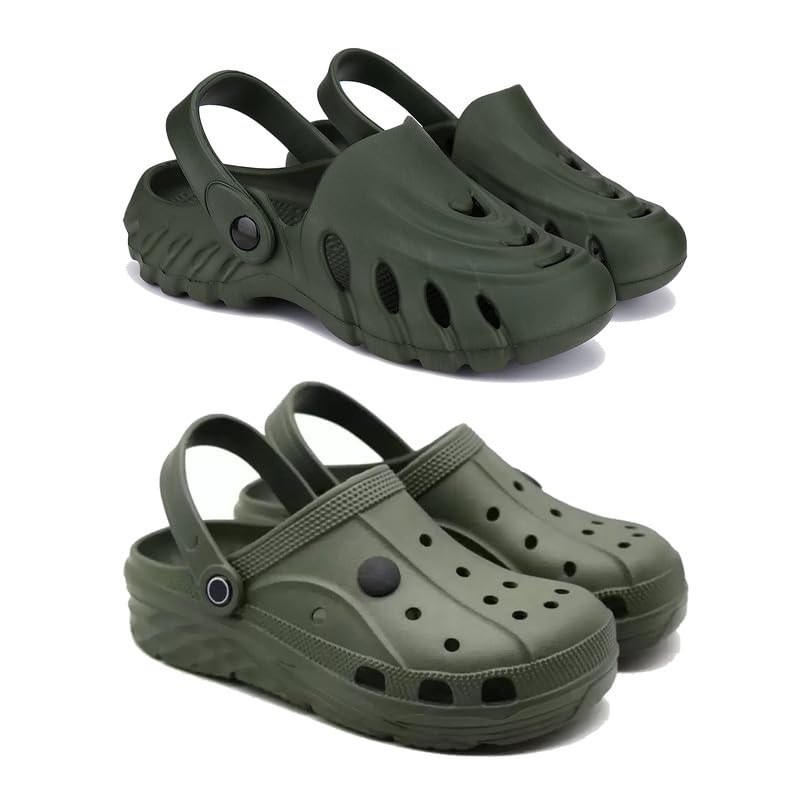 WINGSCRAFT Lightweight Classic Clogs || Sandals with Slider for Men-Combo(2)-3137-3094-10 Khaki (B0D3XWFTR4) Amazon Price History, Amazon Price Tracker