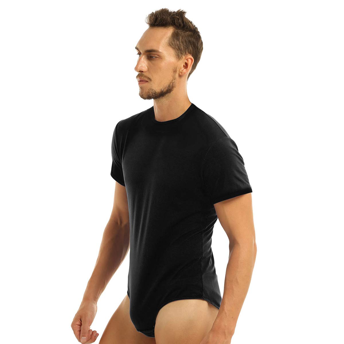 Freebily Body Męskie Sportowe Kombinezon Bawełniany Triathlon Artystyczny Trampki Leotard Kombinezon Bodysuit Piżama Krótkie Ogrodniczki Siłownia Sportowa Koszulka Fitness