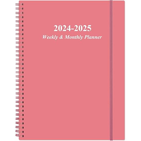 2024 Weekly Planner 8.5X11 Spiral Bound - Monthly Tabs Inner Pocket
