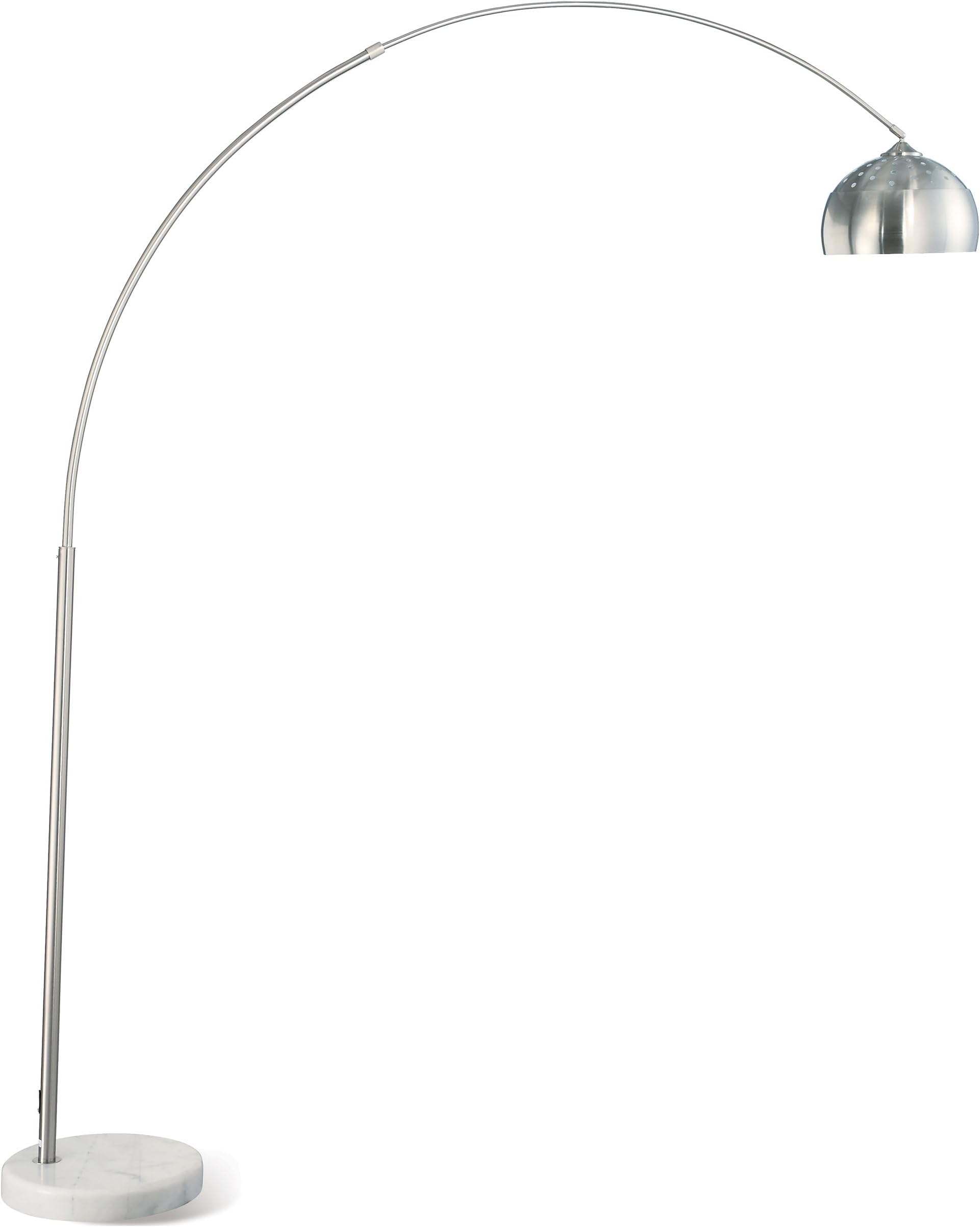 Coaster Home Furnishings - Krester - Metal Arc Floor Lamp with Dome Shade and Marble Base - Living Room - 85-Inch - Chrome - 901199