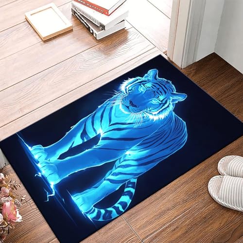Tapis de cuisine impression 3d tigre avec dossier caoutchouc isolant - 4