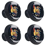 10 Best Rooster Knobs Or Pulls For Cabinets And Drawers 6 4 Pcs 35mm Multicolor Rooster Cabinet Knobs Round Crystal Glass Drawer Handles Pull with Screws for Home, Office, Kitchen, Bathroom Cabinet, Dresser and Cupboard (1-3/8 Inches)