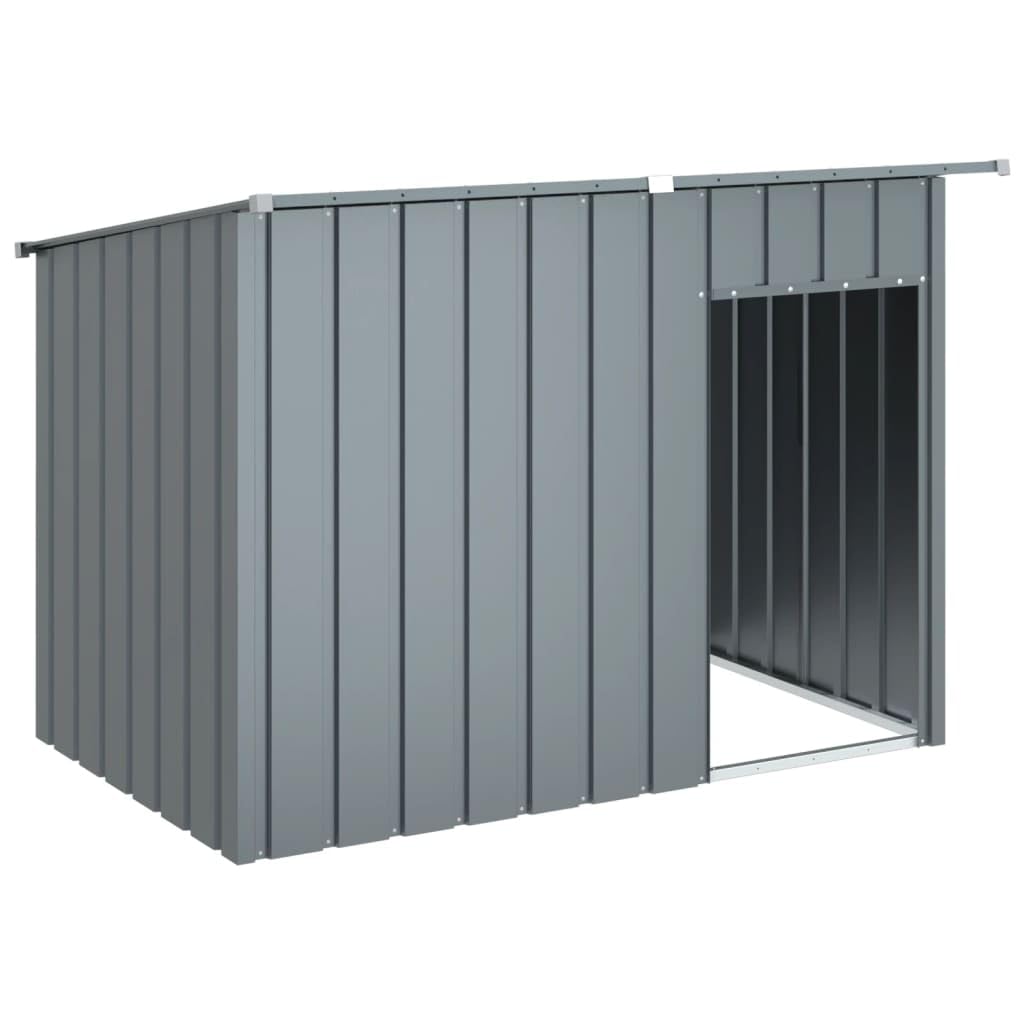 Chenil d'extérieur pour Chien, Enclos Niche Cage pour Chien Métal Niche pour Chien avec Toit Anthracite Acier galvanisé