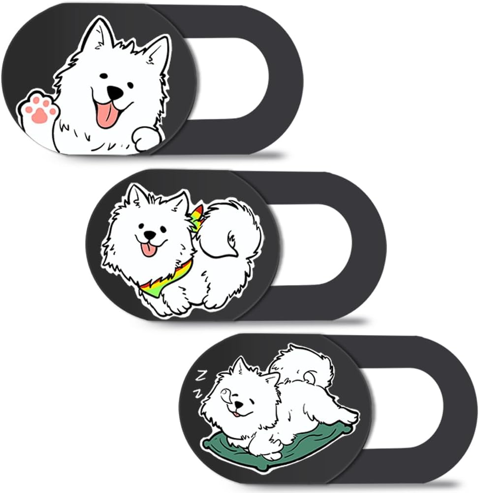 Hug Me Dog 3-Pack Laptop Camera Cover Slide – Cute Webcam Cover for MacBook Pro/Air, Dell, iPad, iPhone, iMac, Echo Show – Laptop Webcam Cover, Computer Camera Blocker, iPad Accessories