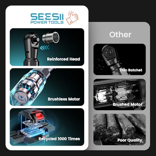 1/2" Cordless Electric Ratchet Wrench, 66Ft-lbs Battery Ratchet Wrench 21V Max, Brushless Motor, Variable Speed Trigger, 2x 2.0Ah Batteries & Charger, 8 Sockets, 1/4" & 3/8" Adapter, 3" Extension Bar