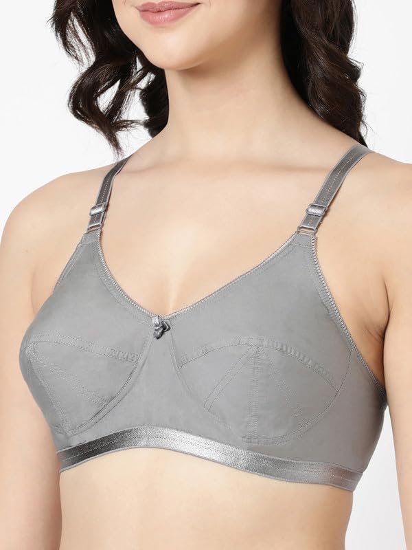 Image of BLOSSOM Women's Single Layered Full Coverage Non Wired Non Padded 100% Woven Cotton Everyday Bra Plus Size Bra