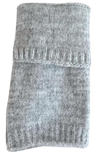 Guantes de punto de invierno acogedores cálidos gris pálido mitones sin dedos para mujer 2