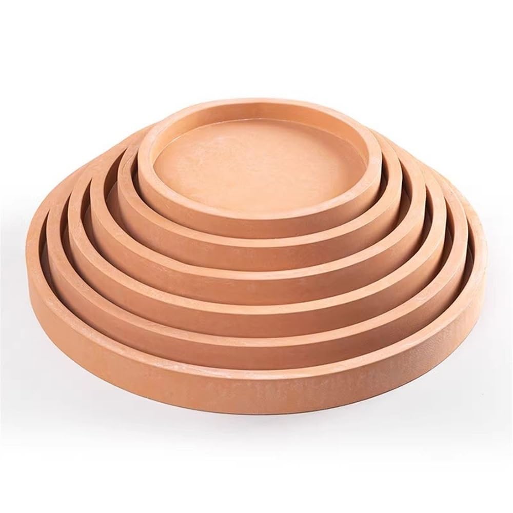 Sottovasi per Piante Vassoio raccogli Gocce Rotondo in Resina Sintetica for Piante, Pallet in Cemento Finto for Giardino di casa e Patio(XL)
