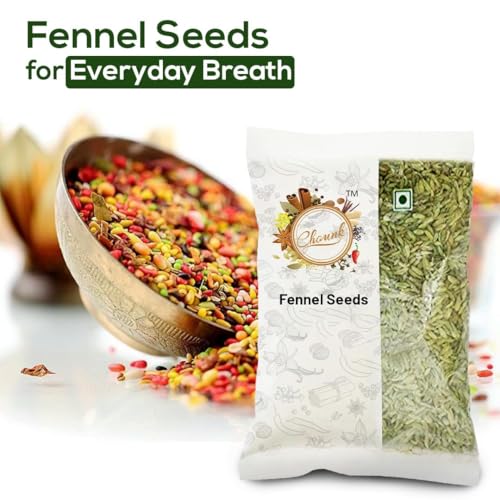 Image of Chounk Premium Whole Sauff Fennel Seeds | Organic Big Fennel Seeds | Moti Saunf with No Preservatives & No Additives | Fresh and Natural Badishep Sompu Variyali | Mouri Saunf 100g