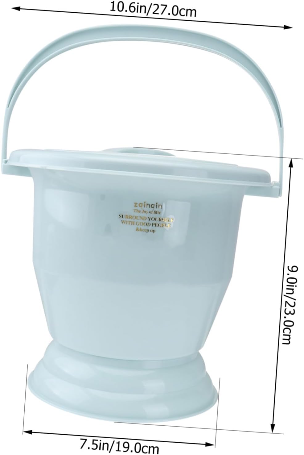 GANAZONO Thickened Household Bedpan with Lid Portable Urine Container for Pregnant Women Elderly Adults Non-Slip Base Easy to Carry Night Spittoon Plastic Chamber Pot for Bedridden Use