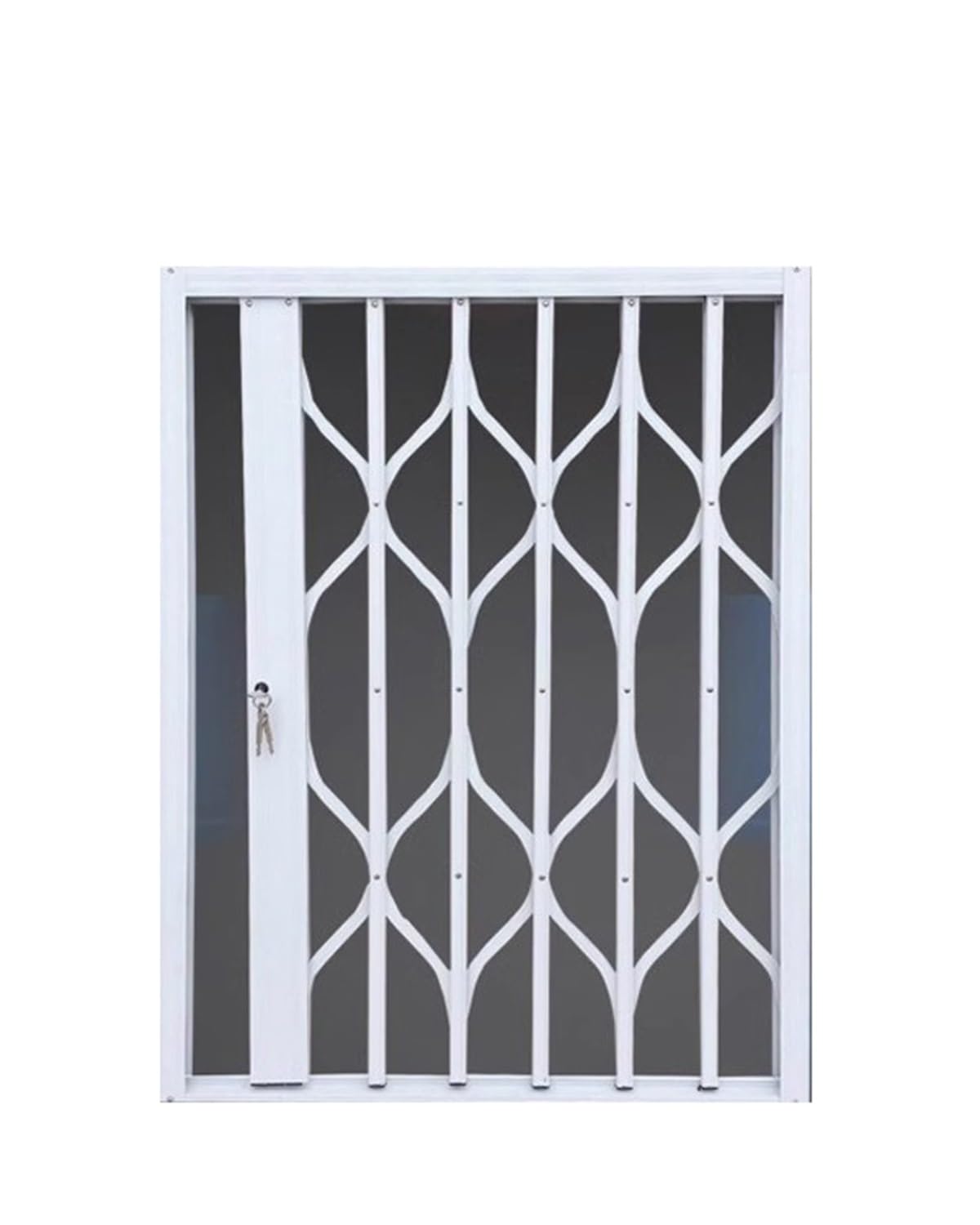 Garde Corps Fenetre Protection de Fenêtre Télescopique, Protection Anti-effraction pour Fenêtre Blanche à Pousser-tirer avec Serrure et Clés, Moustiquaire Horizontale Antivol pour Chambre D'enfant(55x