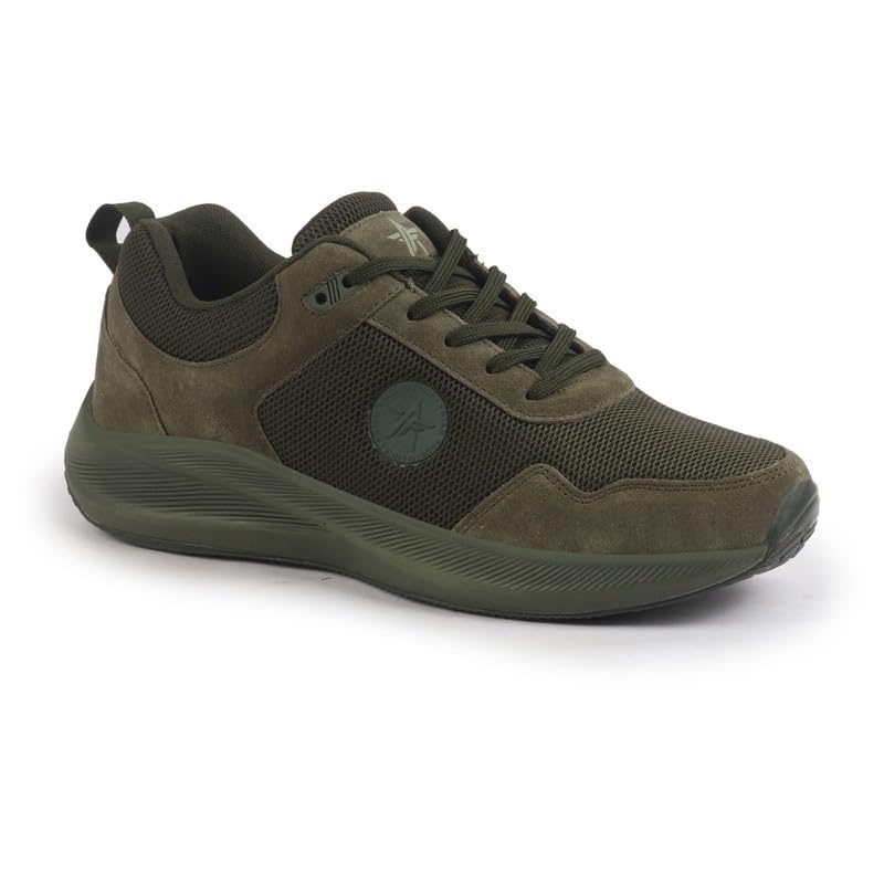 Image of FAUSTO Men Suede Leather Breathable Broad Feet Classic Casual Shoes | All Day Comfortable Walking Sneakers | Memory Cushioned Insole with Anti Skid TPR Sole