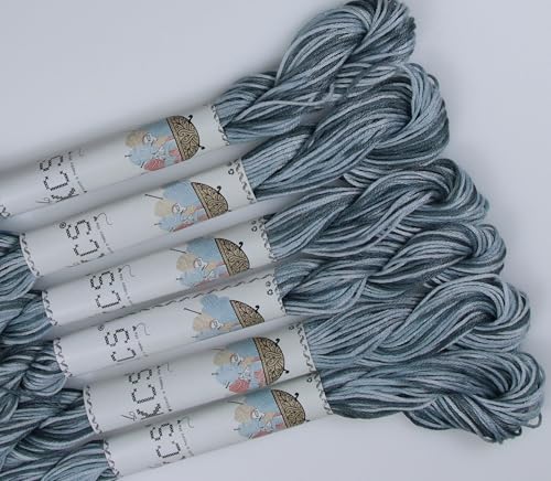Image of KCS Big skeins of 25 Meters Size 25 Color Variegated Cross Stitch Stranded Threads,6 skeins,53