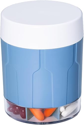 Organizador de suplementos extragrande, botella organizadora semanal diaria de píldoras, dispensador de píldoras con 7 compartimentos grandes,