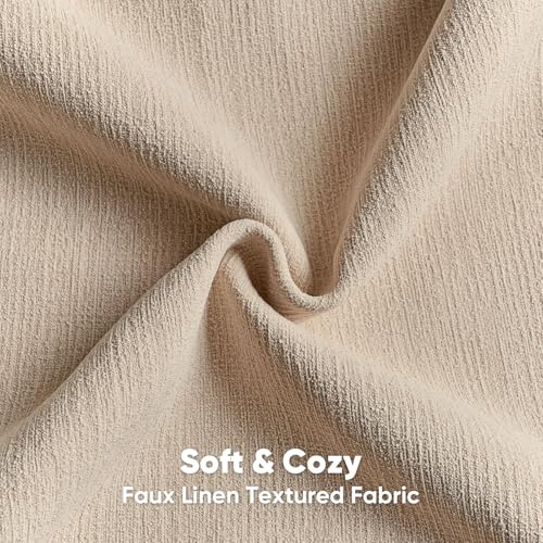 FUTEI Dusky Pink Chenille Decorative Throw Pillow Covers 22x22 Inch Set of 2,Soft Cozy Faux Linen Textured Cushion Case,Farmhouse Home Decor for Couch Living Room