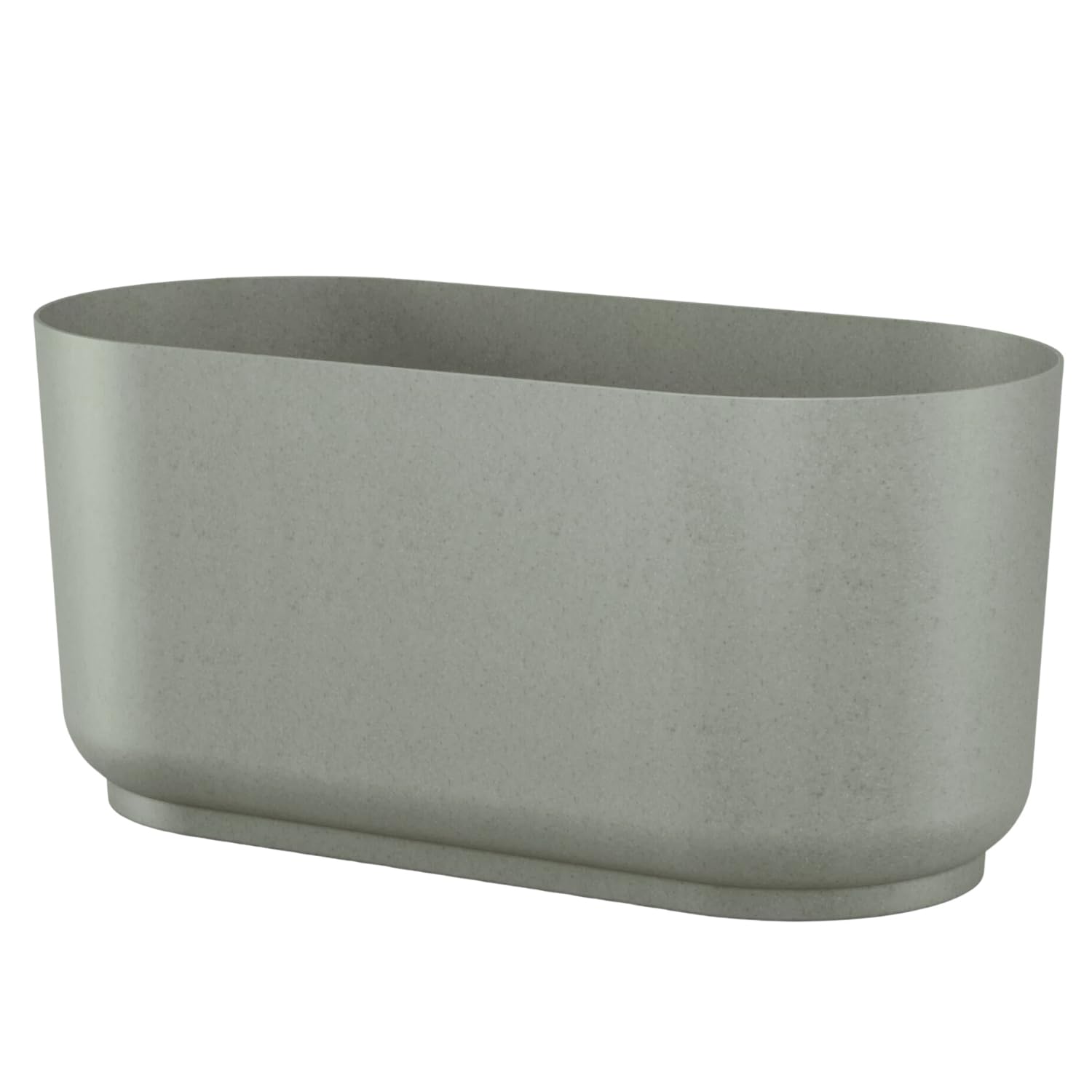 Plant Pot Trough Long Plastic Box Planter Succulent Garden Window Herb Flower Long Round (Platinum)