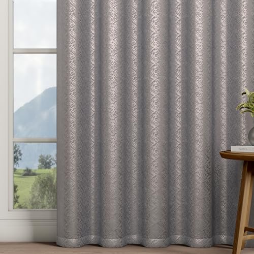 Image of Wakefit Jacquard Room Darkening Curtain | Light Blocking Upto 70% | (9 x 3.9 ft) | Door Curtain | Set of 2 | Reduces Noise | Machine Washable | Smash |Diamond Sage Grey