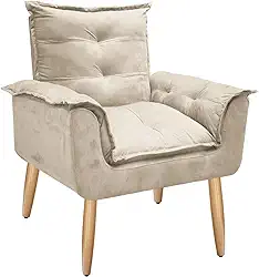 Poltrona Opalla 1 Lugar Base Palito Bege, Palito