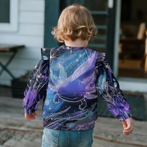 Girls Sweatshirt 1-8T Casual Kids Ruffle Long Sleeve Pullover Loose Crewneck Sweatshirts Blouse Fall Clothes4