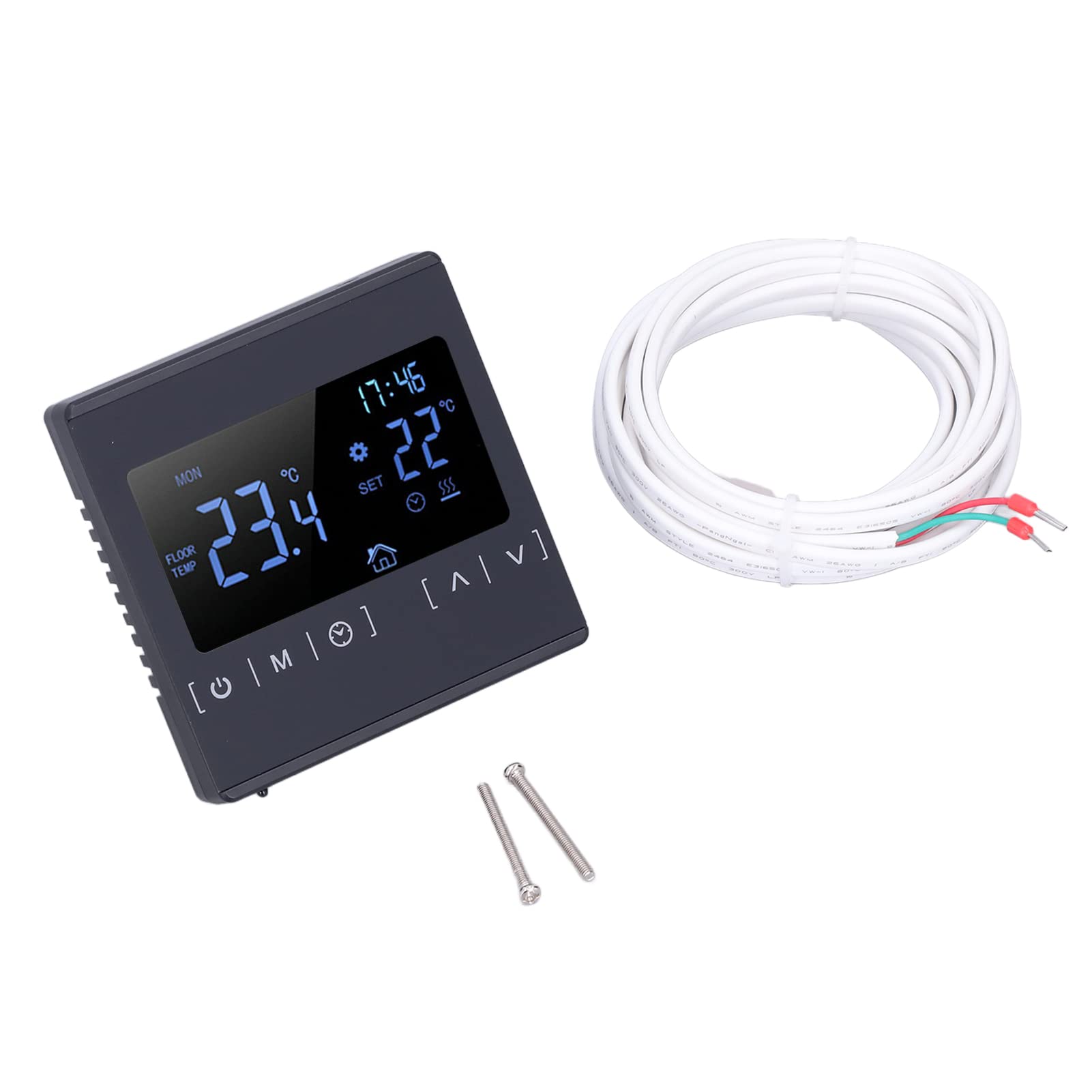 Termostat z ekranem dotykowym, obsługa przycisków dotykowych Tryb automatyczny Elektryczny termoregulator ogrzewania podłogowego, Dokładność czujnika NTC ± 1 ℃ dla elektrycznej poduszki grzewczej AC85