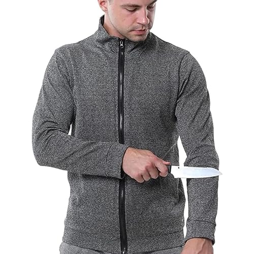 COYEUX Ropa a Prueba de puñaladas de 5 Niveles, Chaqueta táctica, Ropa de Seguridad anticorte, para policía y Personal de Seguridad (Color: Gris)