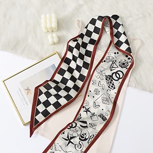 Image of CorssKulture Lightweight Satin Ribbon Scarf for Women's 150 x 15 cm | Silky Soft Scarf Perfect for Gifting