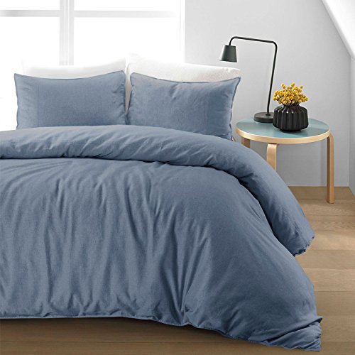 Nimsay Ensemble housse de couette en coton et lin, Drap en coton,...