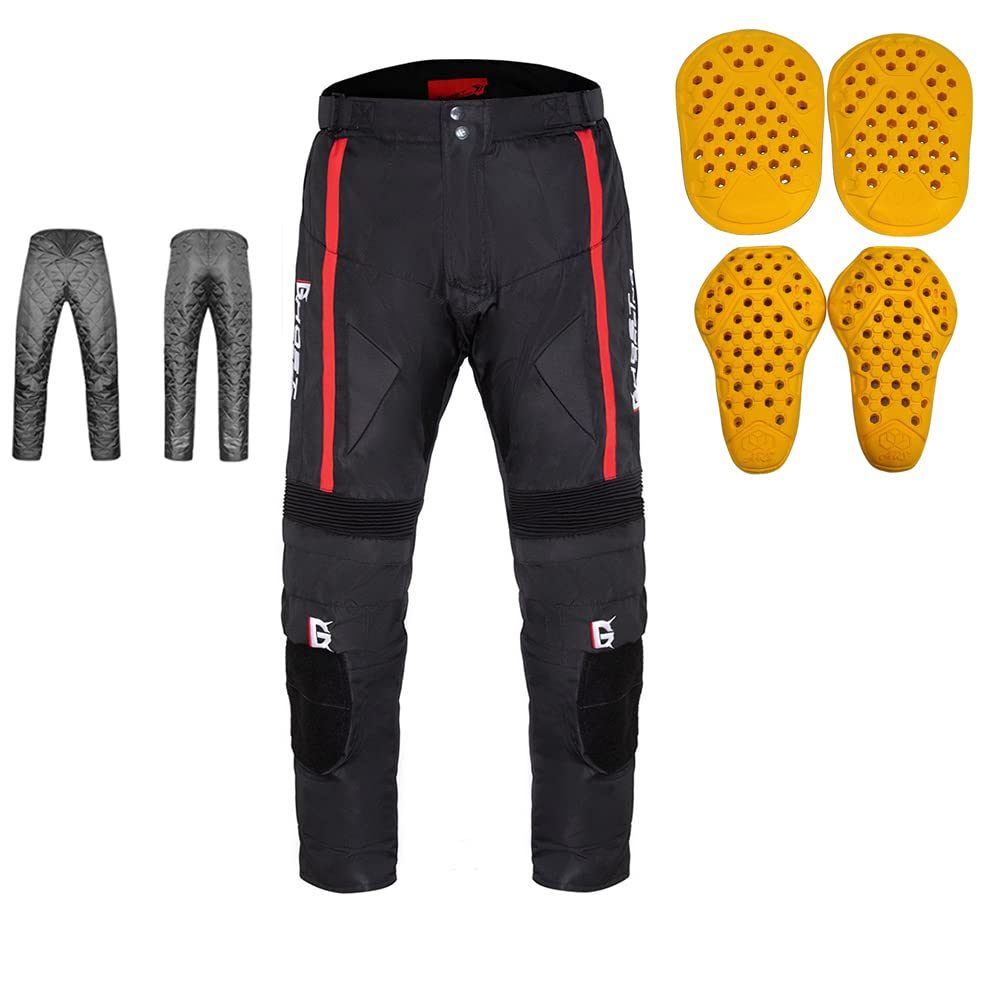 LOMENG Motorcycle Riding Biker Pants for Men Waterproof Windproof Work Pants Motocross with CE Armored