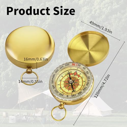 Brújula de supervivencia CllyCnny metálica mini portátil miniatura 2