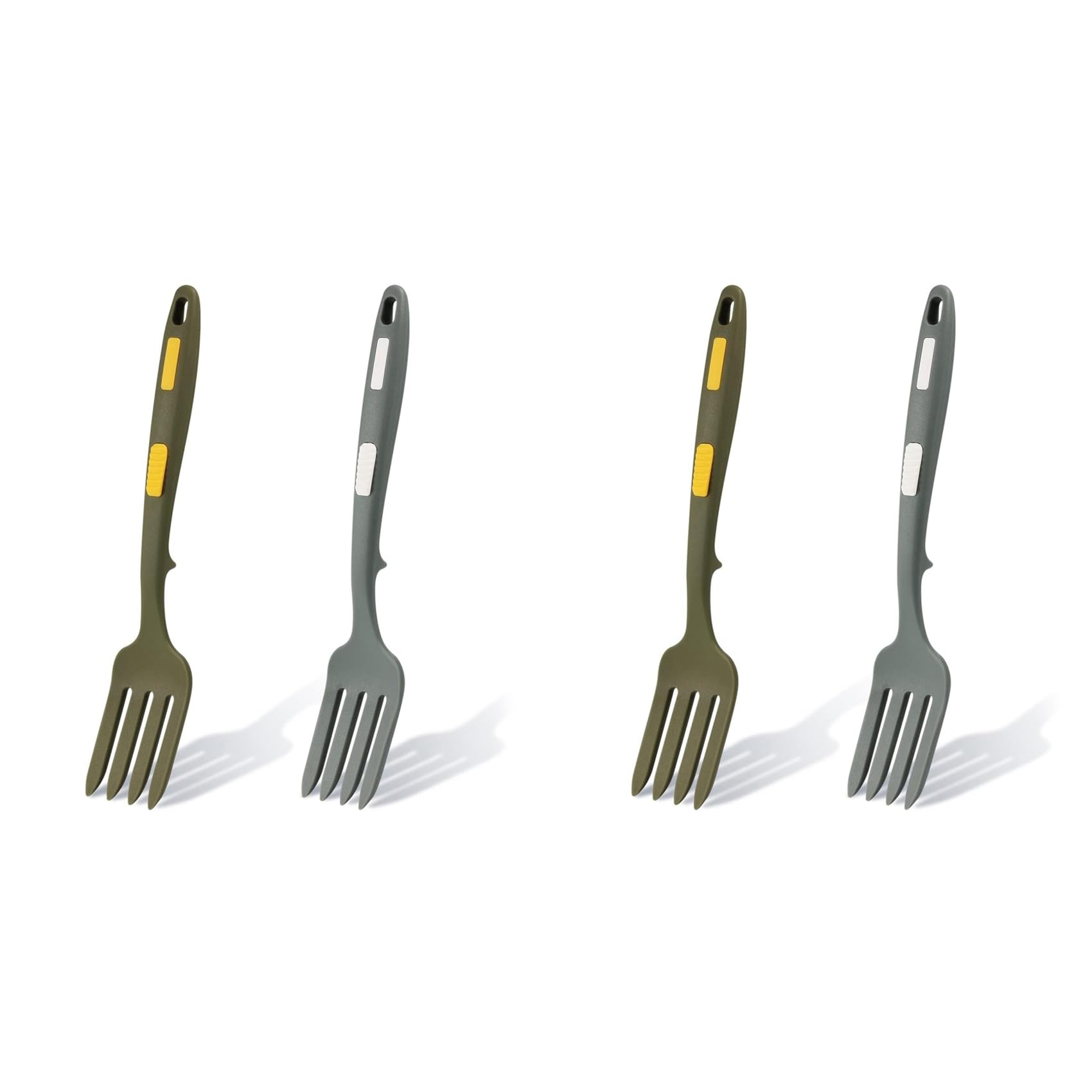 Hndhbfgrt 4Pcs Silicone Flexible Forks, Silicone Cooking Fork Heat, Multifunctional Nonstick Blending Fork for Cooking