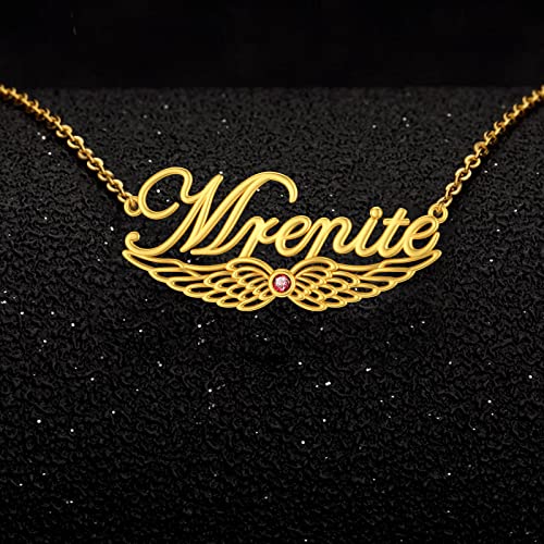 MRENITE 10k 14k 18k Solid Yellow Gold Personalized Name Necklace – Dainty Nameplate Jewelry - Custom Any Name Gift for Her Women Daughter Wife2