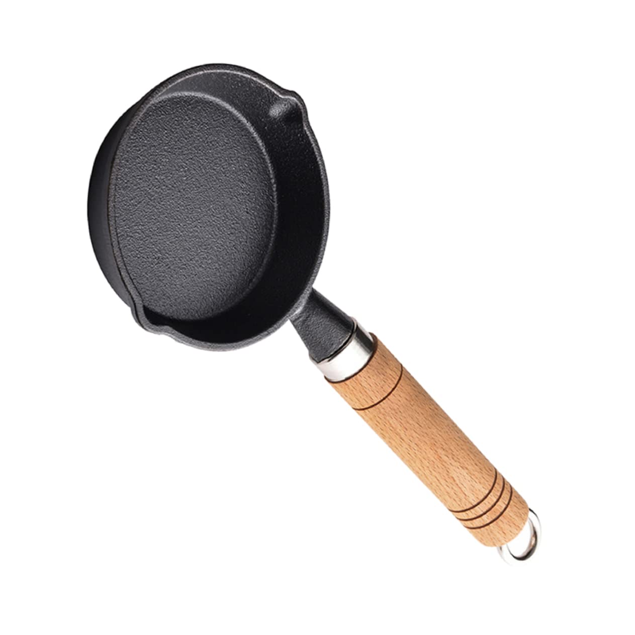 COLLBATH Kleiner Omelettpfanne aus Eisen Schwarze Kleiner Bratpfanne 13cm Gleichmäßige Wärmeverteilung Griffschonend für Zuhause und Restaurant