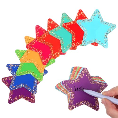 108 Stück Bunte Sticker Sterne,Weihnachten Stern Aufkleber Selbstklebend,Ausgeschnittene Papiersterne,Glitzer Sticker Sterne,für Klassenzimmer Dekoration Vielseitig Bastelprojekte Weihnachtsgeschenke