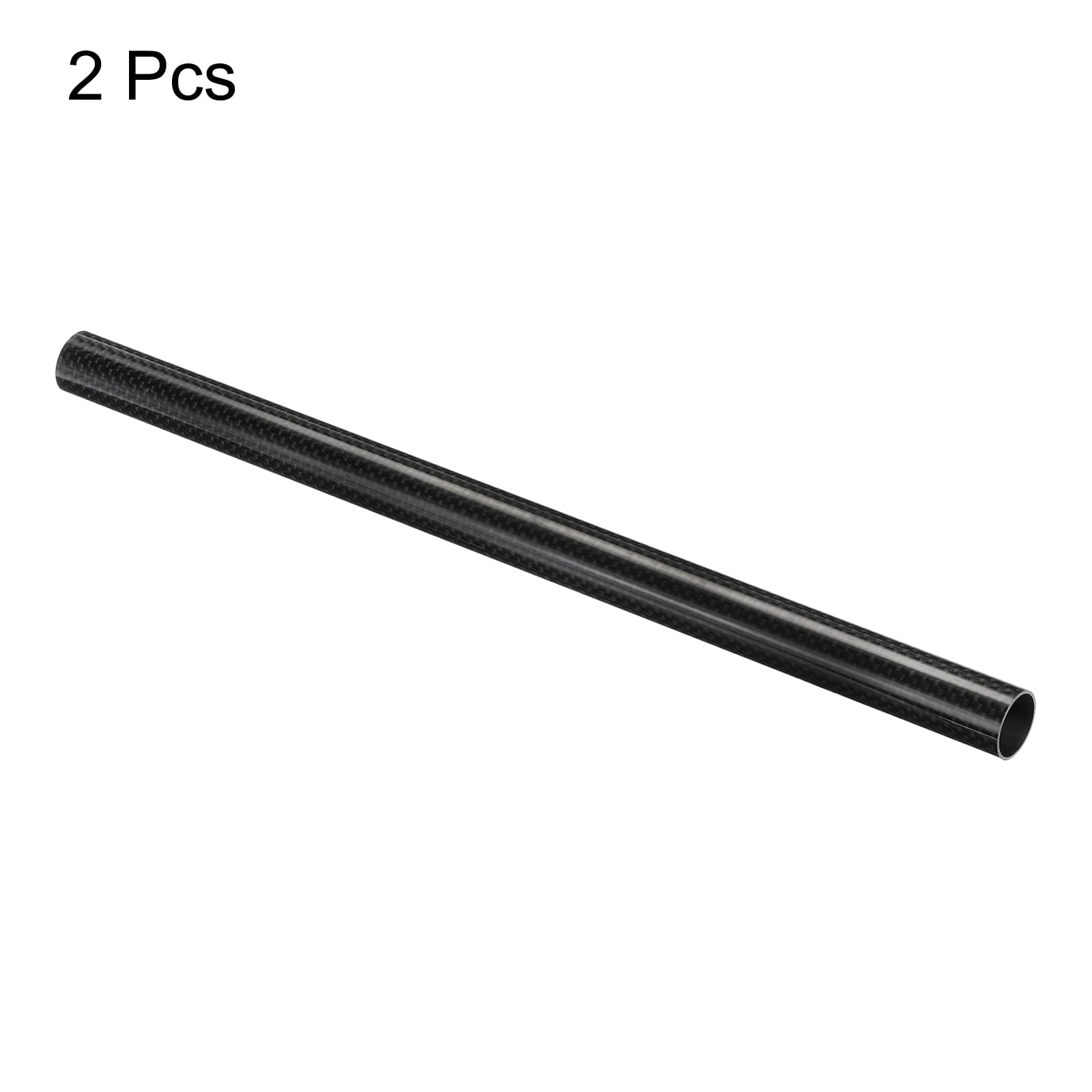 QUARKZMAN 2Pcs Tubes en Fibre de Carbone 18 x 20 x 330mm Surface Brillante Tige en Carbone Enroulée en 3K pour avion RC, Quadricoptère, Multicoptère