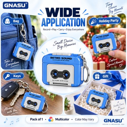 GNASU Mini Retro Cassette Recorder Keychain - Image 6