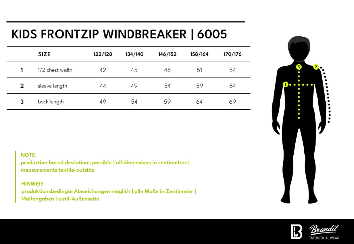 Brandit Cortavientos Para Niños Con Cremallera Frontal Cortavientos Unisex niños