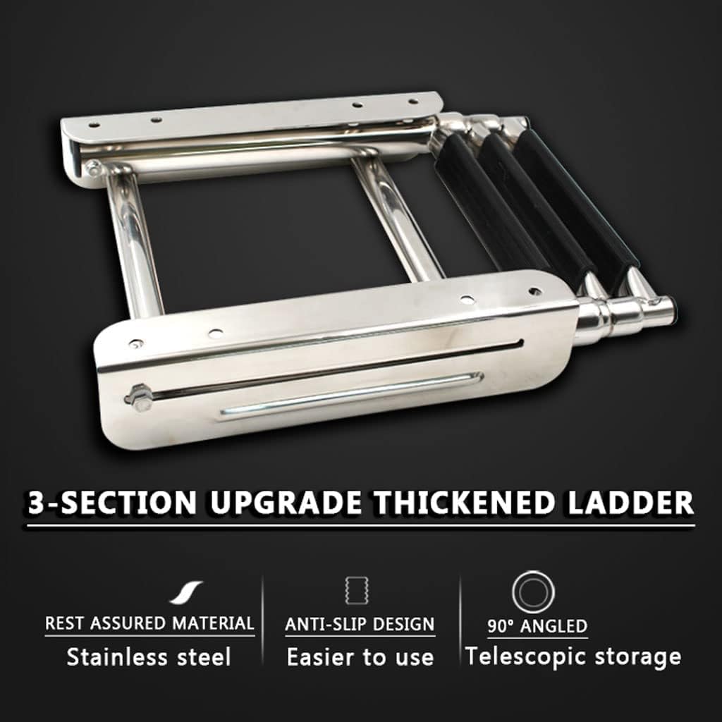 Stainless Steel Telescoping Ladders for Yacht Concealed Folding Ladder Pool Ladder with Step Step Ladders 330 Lbs