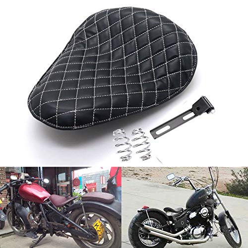 Motorcycle Diamond Style Solo Driver Seat w/Spring For Chopper Bobber Custom Sportster Dyna XL 883 1200 72 48