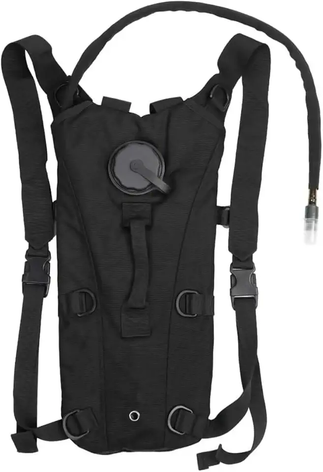 Mochila de Hidratação para Ciclismo e Trilha, Preta, com Reservatório de 3 Litros, Sistema de Hidratação, Alças Ajustáveis