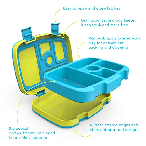 Bentgo® Kids Brights Leak-Proof, 5-Compartment Bento-Style Kids Lunch Box - Ideal Portion Sizes For Ages 3 To 7, Bpa-Free, Dishwasher Safe, Food-Safe Materials, 2-Year Warranty (Citrus Yellow) #TOP2