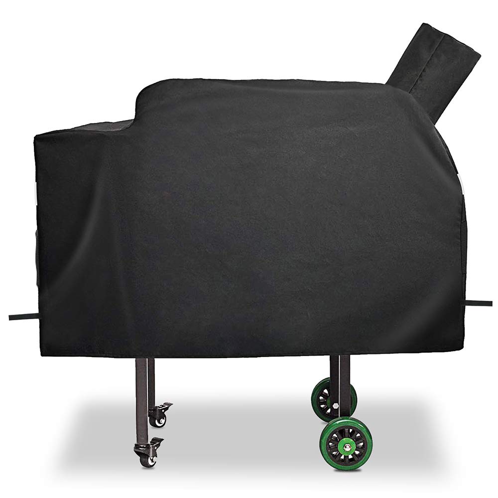 Grill Cover for Green Mountain Grills Daniel Boone Choice & Prime (GMG-3001), 600D Heavy-Duty Waterproof & Anti-UV BBQ Cover, Fade-Resistant Full-Length Patio Cover, 53.5 x 19.7 x 25 in, Black